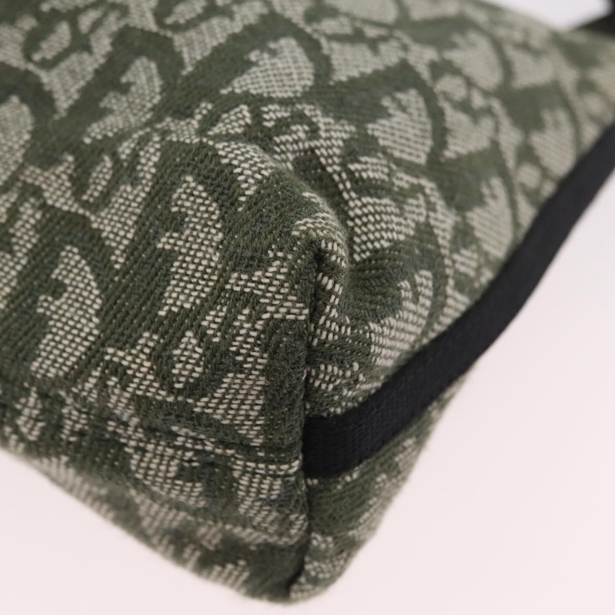 Christian Dior Trotter Canvas Accessory Pouch Khaki Silver Auth mr2991V