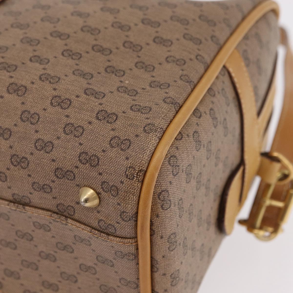 GUCCI Micro GG Web Sherry Line Hand Bag PVC 2way Beige 002 58 4422 Auth mr2994