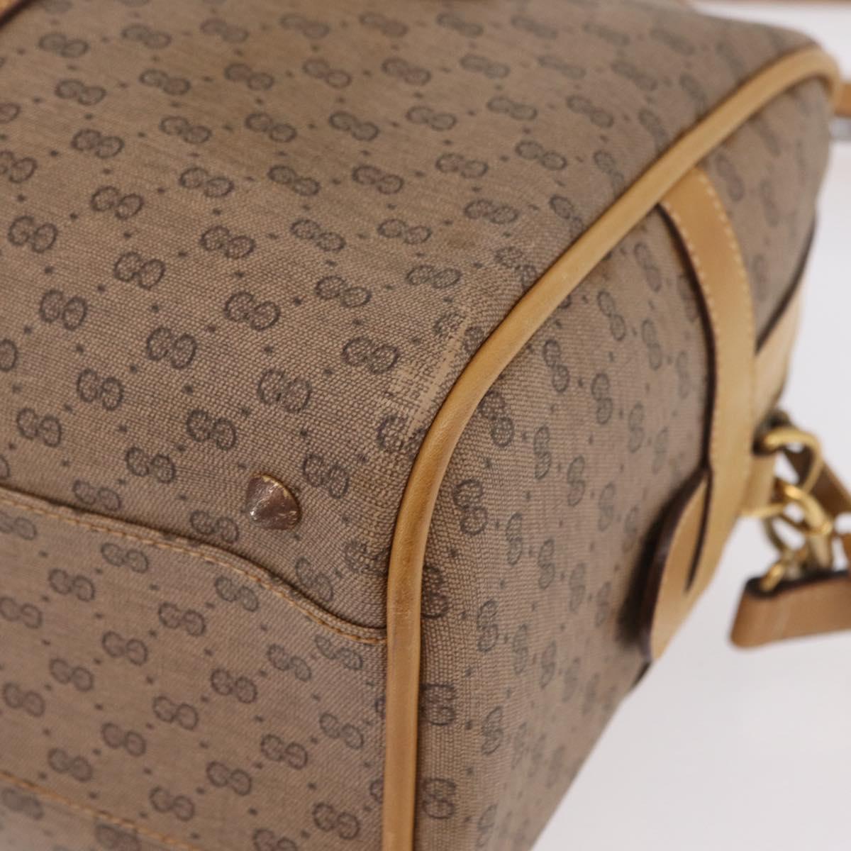 GUCCI Micro GG Web Sherry Line Hand Bag PVC 2way Beige 002 58 4422 Auth mr2994