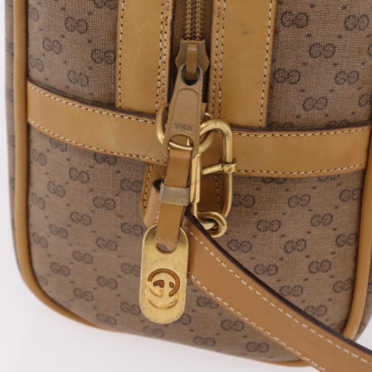 GUCCI Micro GG Web Sherry Line Hand Bag PVC 2way Beige 002 58 4422 Auth mr2994
