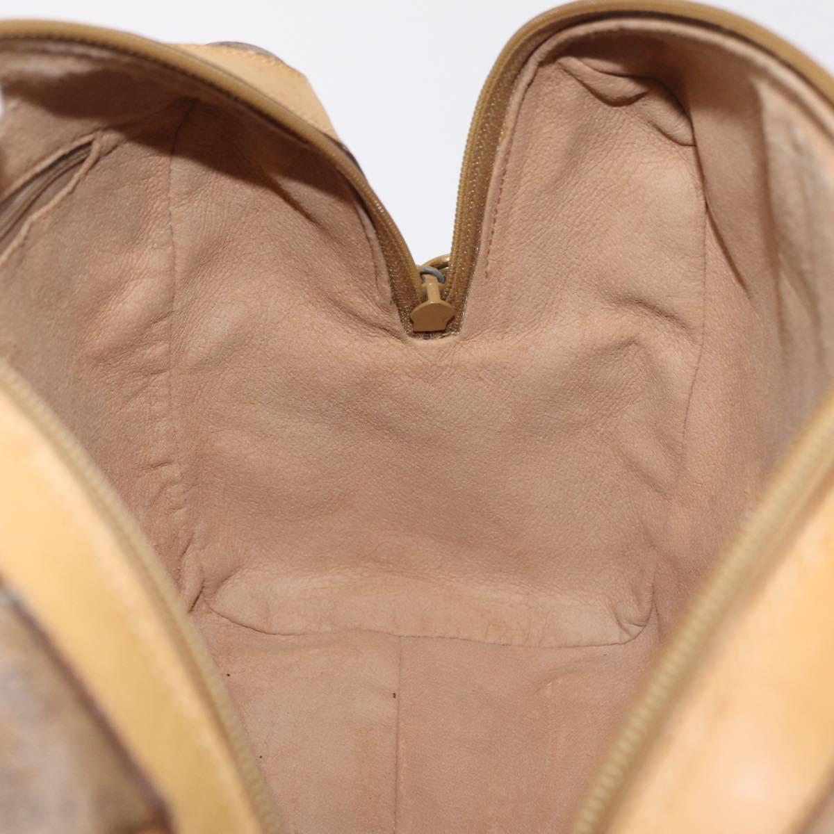 GUCCI Micro GG Web Sherry Line Hand Bag PVC 2way Beige 002 58 4422 Auth mr2994