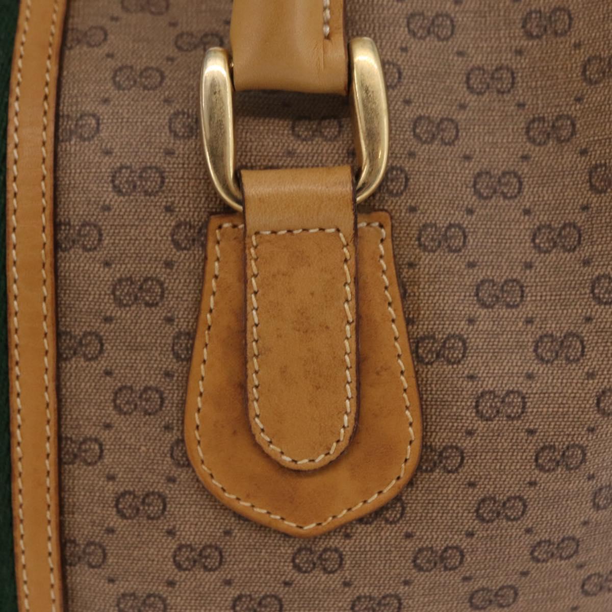 GUCCI Micro GG Web Sherry Line Hand Bag PVC 2way Beige 002 58 4422 Auth mr2994
