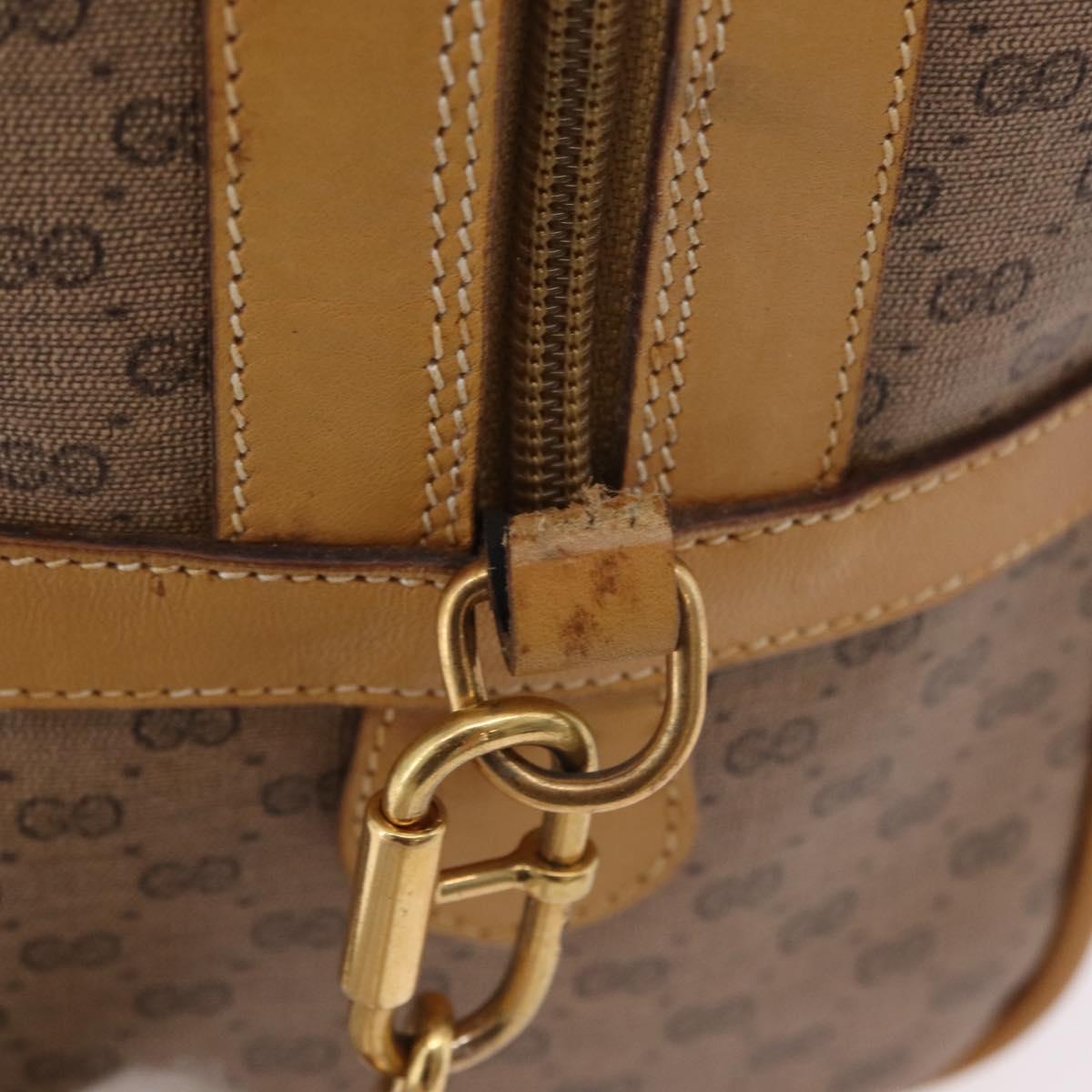 GUCCI Micro GG Web Sherry Line Hand Bag PVC 2way Beige 002 58 4422 Auth mr2994
