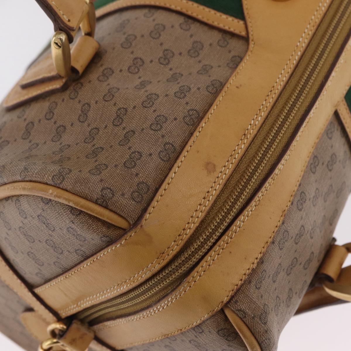 GUCCI Micro GG Web Sherry Line Hand Bag PVC 2way Beige 002 58 4422 Auth mr2994