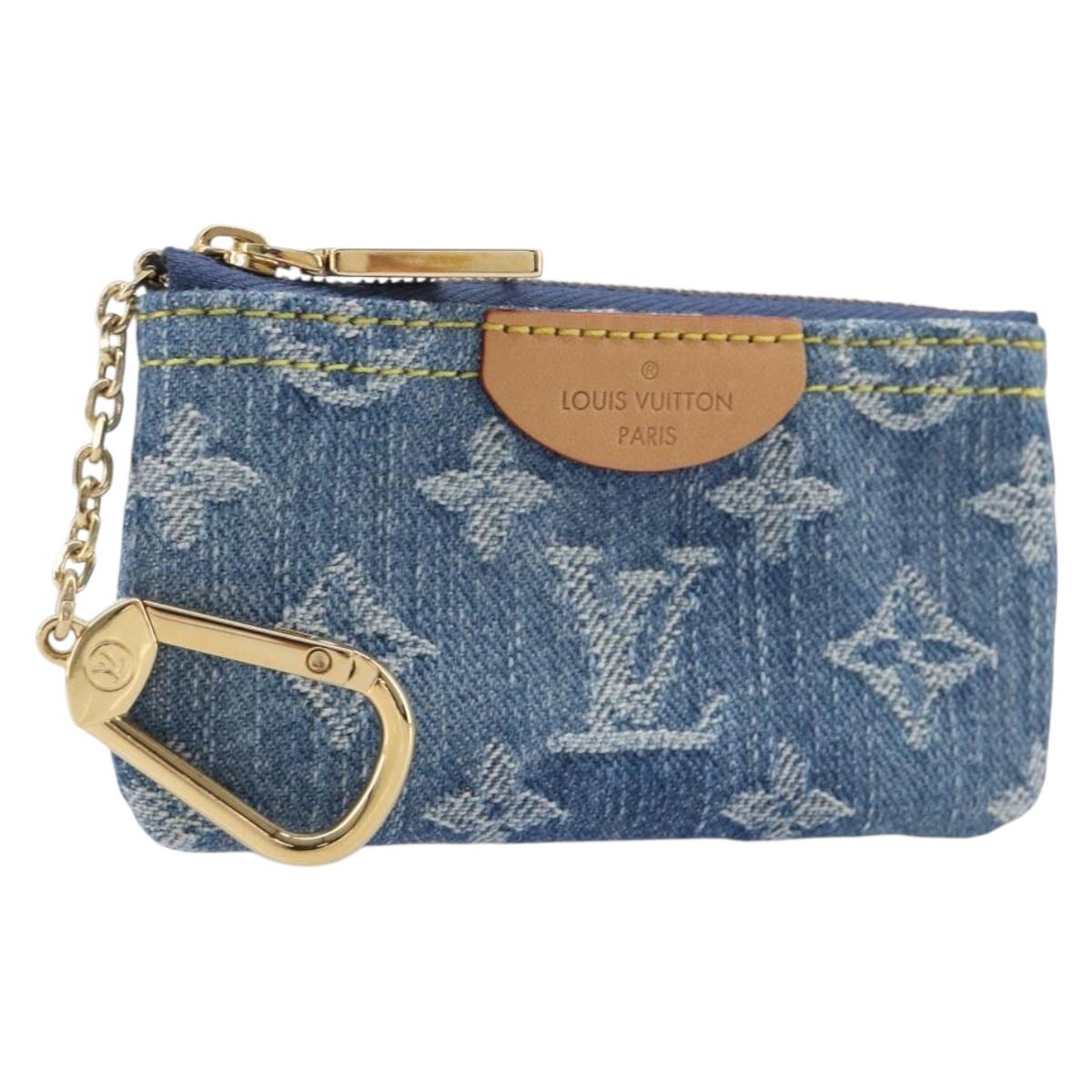 LOUIS VUITTON Monogram Denim Pochette Cles Coin Purse Blue M82961 Auth mr2995V