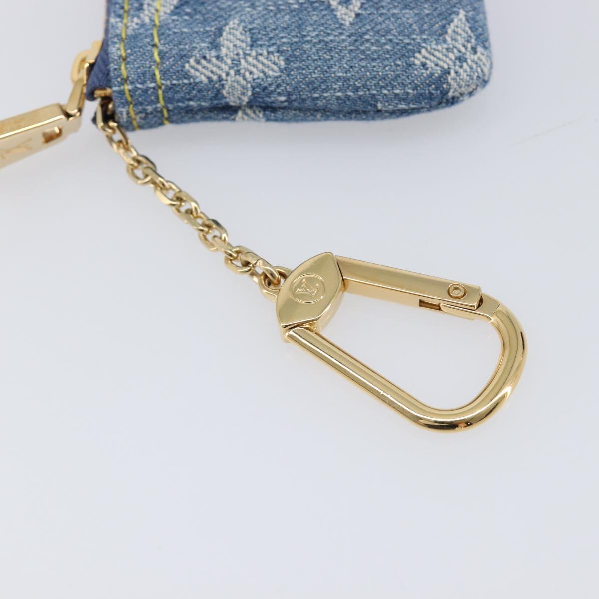 LOUIS VUITTON Monogram Denim Pochette Cles Coin Purse Blue M82961 Auth mr2995V