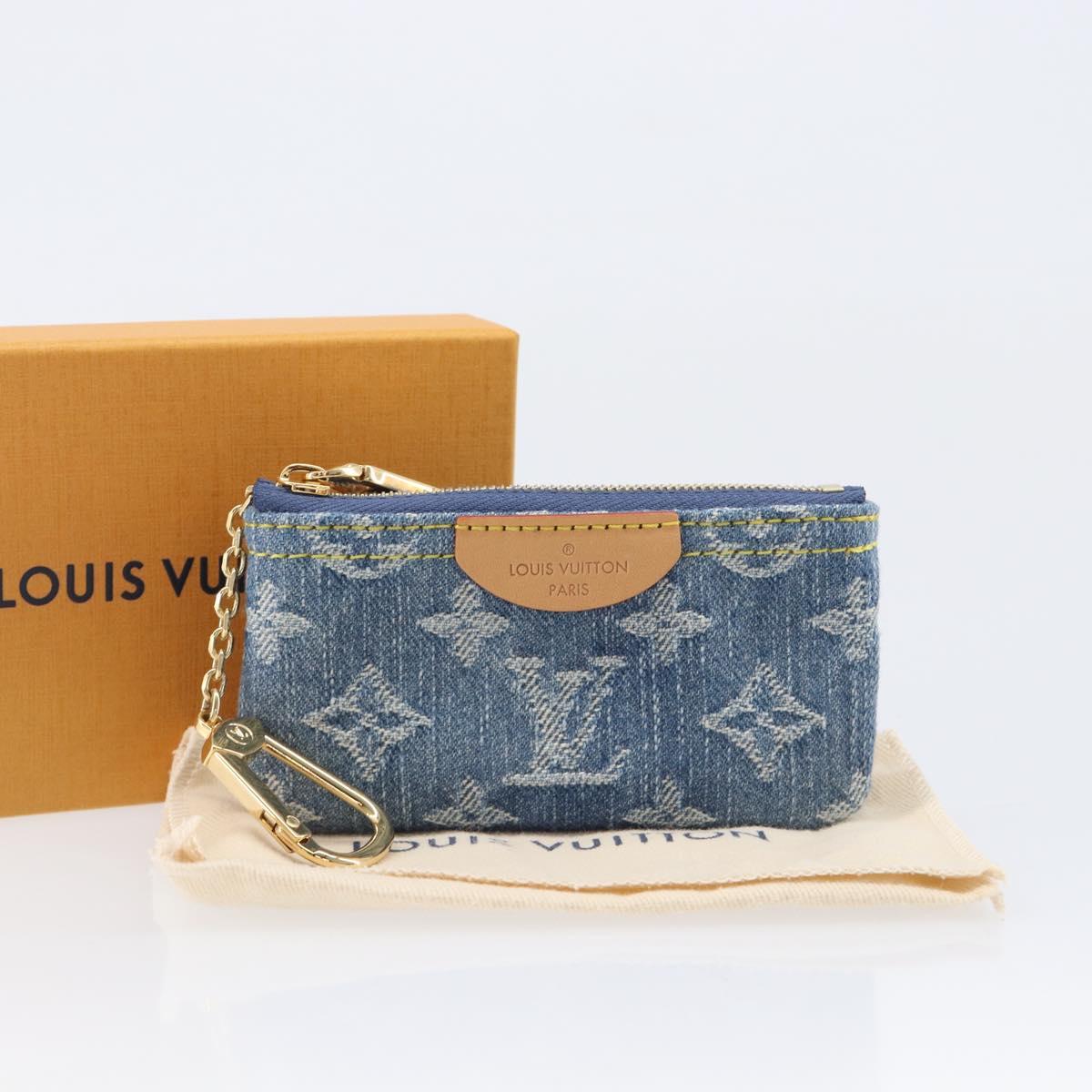 LOUIS VUITTON Monogram Denim Pochette Cles Coin Purse Blue M82961 Auth mr2995V