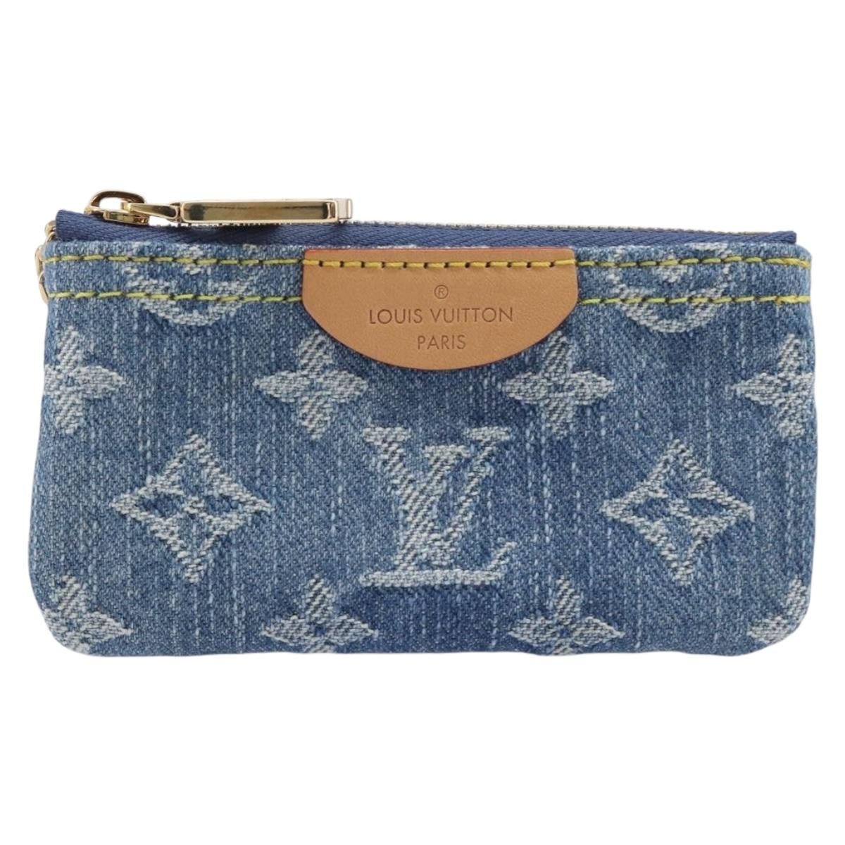 LOUIS VUITTON Monogram Denim Pochette Cles Coin Purse Blue M82961 Auth mr2995V