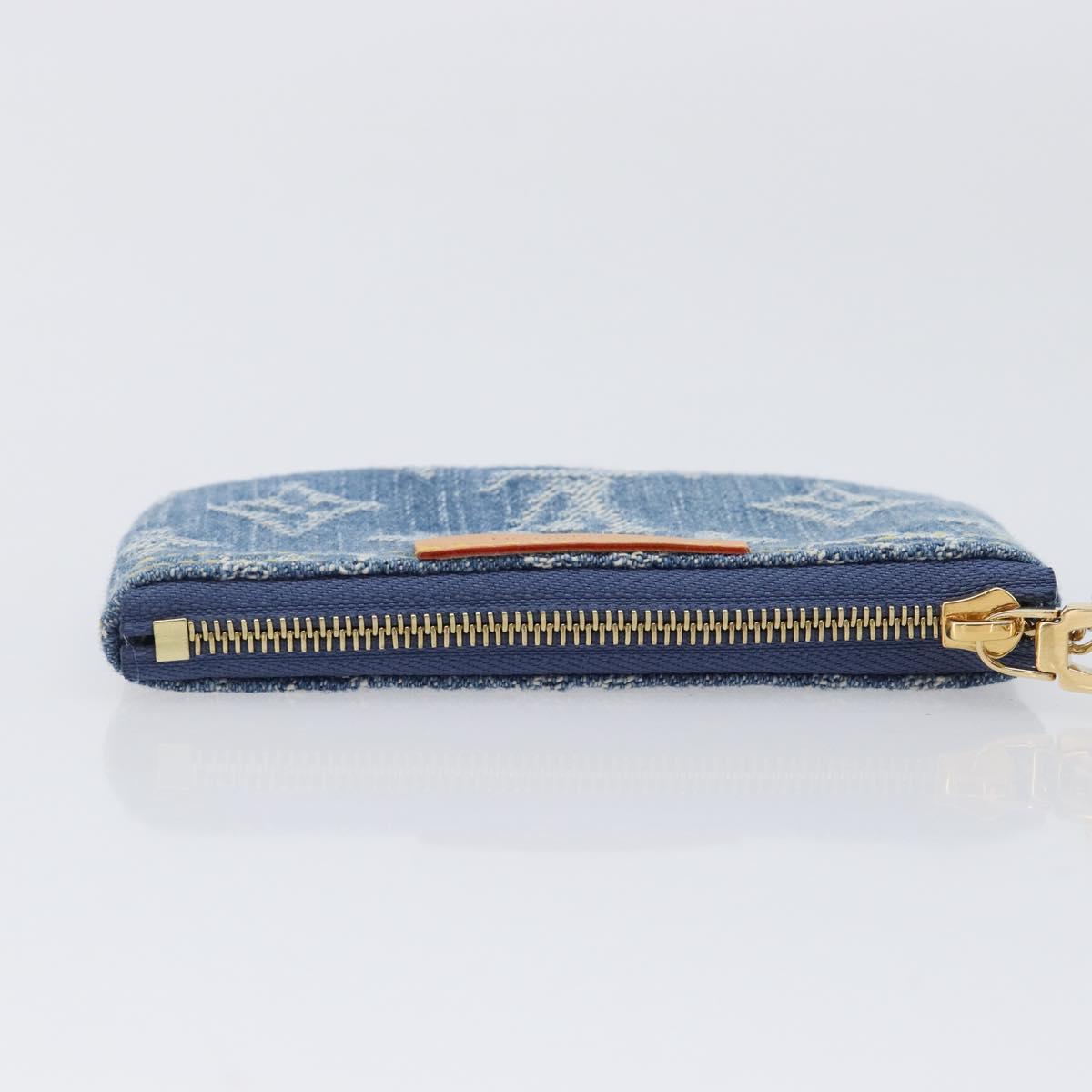 LOUIS VUITTON Monogram Denim Pochette Cles Coin Purse Blue M82961 Auth mr2995V