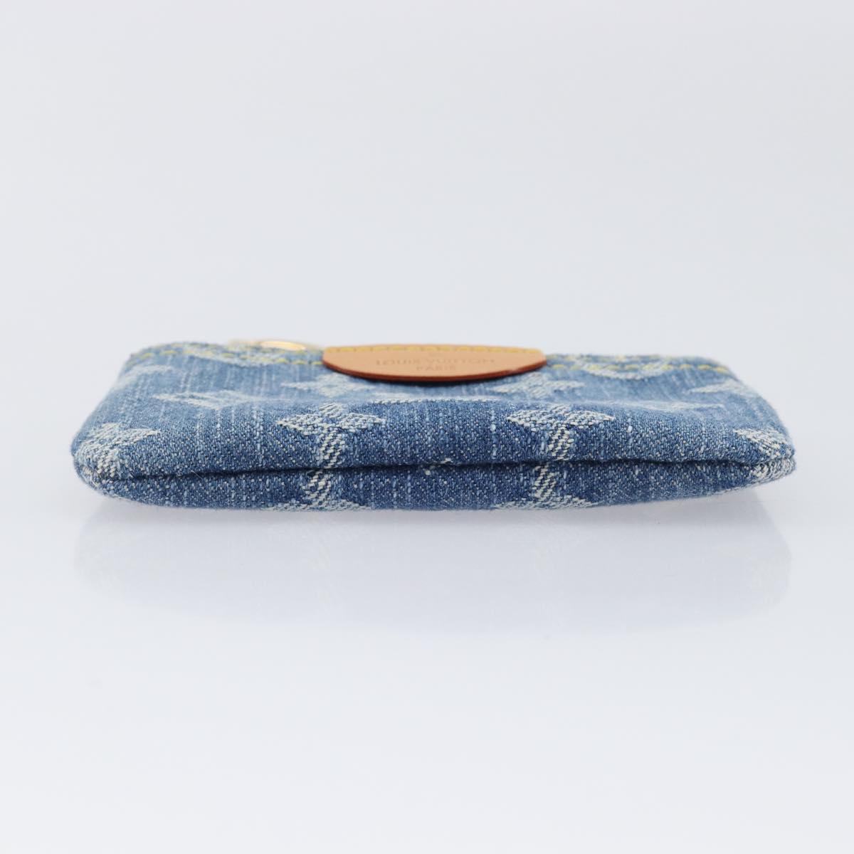 LOUIS VUITTON Monogram Denim Pochette Cles Coin Purse Blue M82961 Auth mr2995V