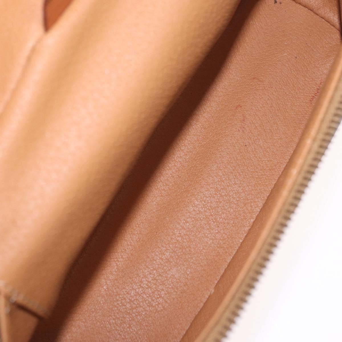 CELINE Macadam Canvas Vanity Cosmetic Pouch PVC Brown Auth mr2997A