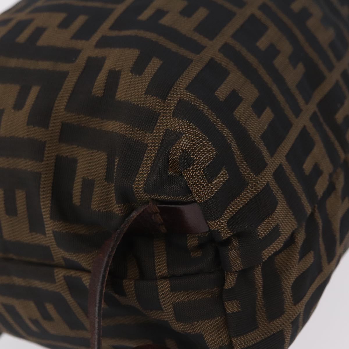 FENDI Zucca Canvas Backpack Brown Silver Auth mr3002