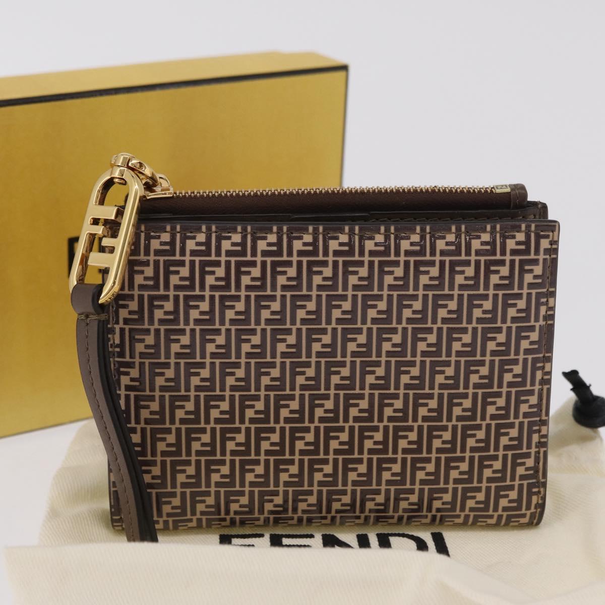 FENDI Zucchino Wallet PVC Brown Gold Tone 8M0447 Auth mr3010V