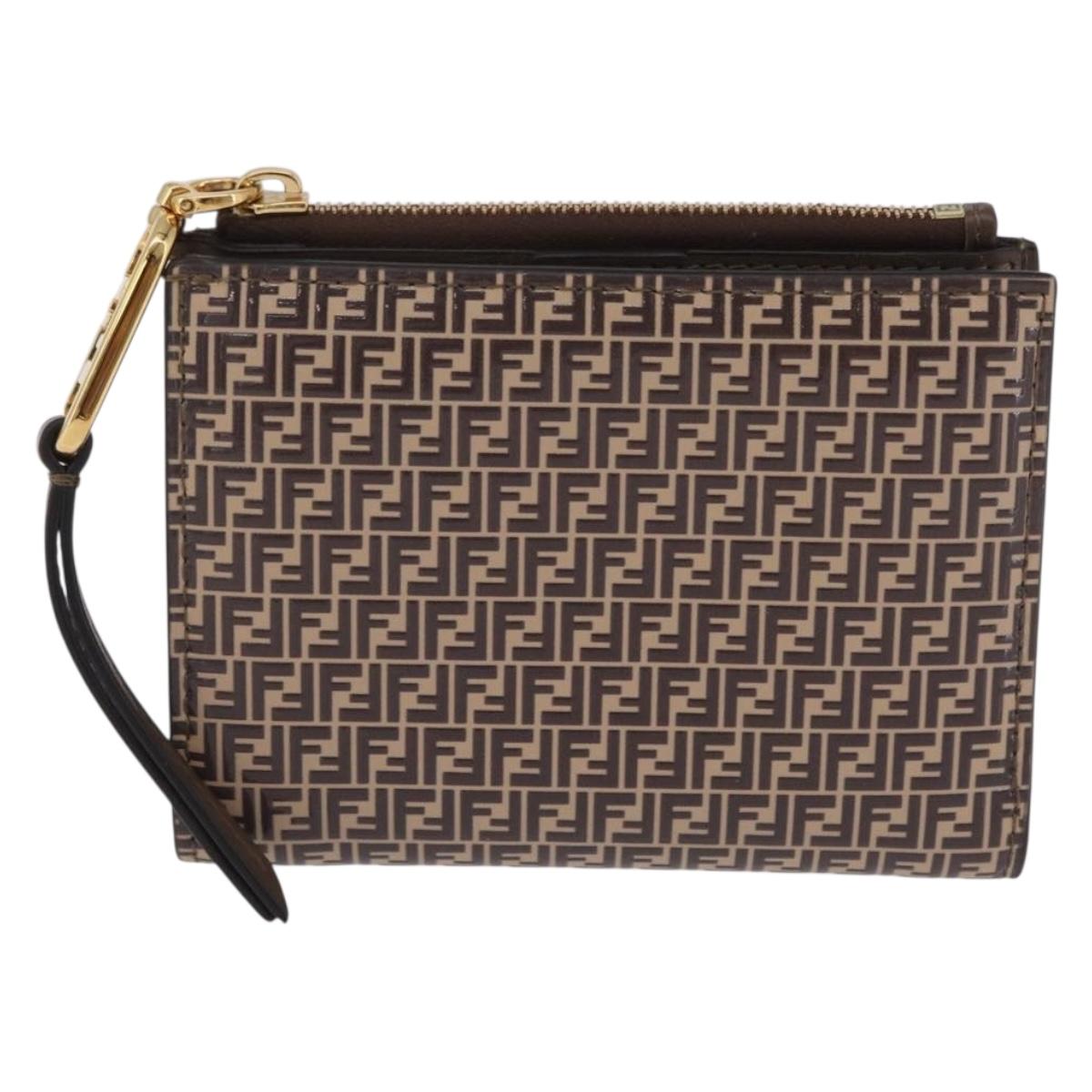 FENDI Zucchino Wallet PVC Brown Gold Tone 8M0447 Auth mr3010V