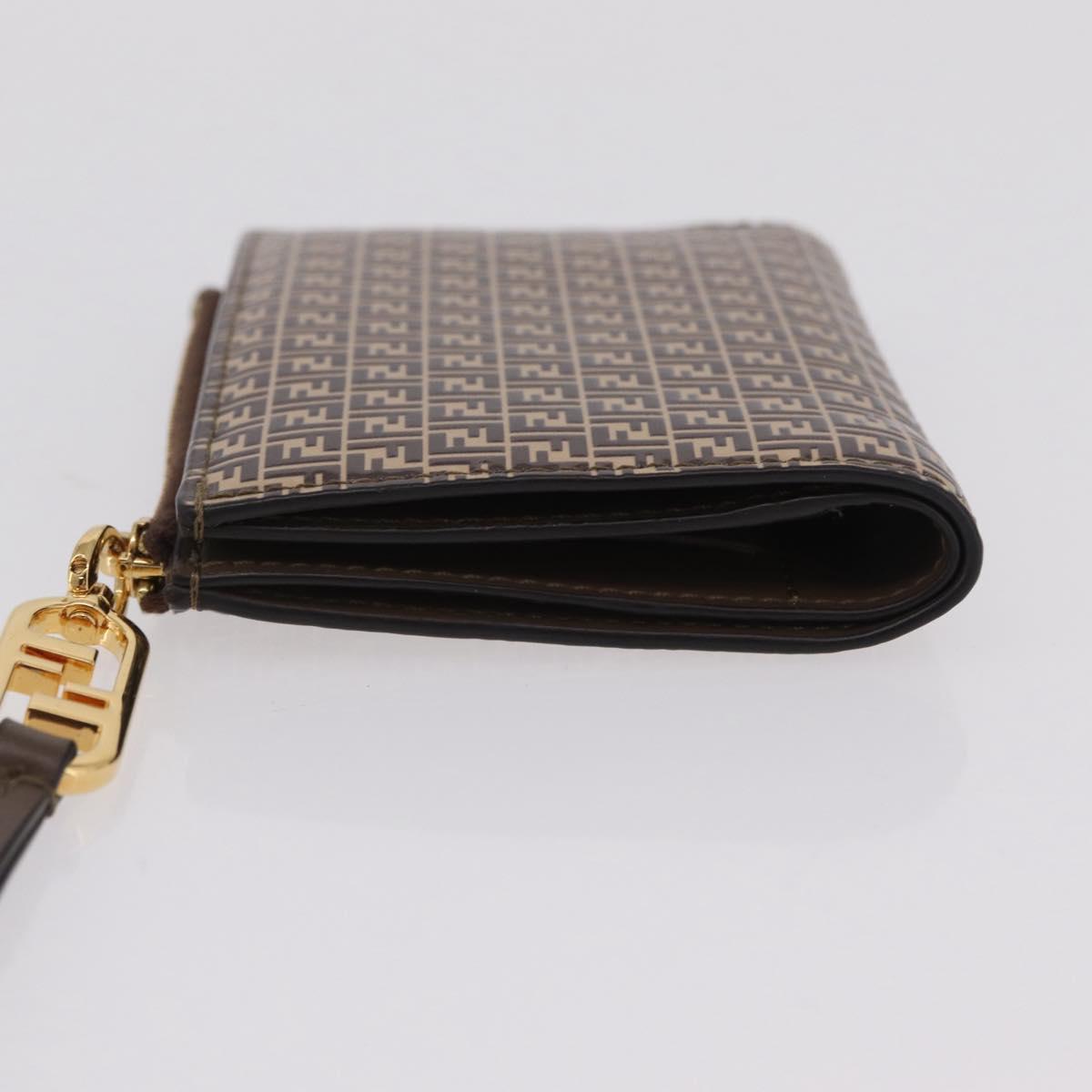 FENDI Zucchino Wallet PVC Brown Gold Tone 8M0447 Auth mr3010V