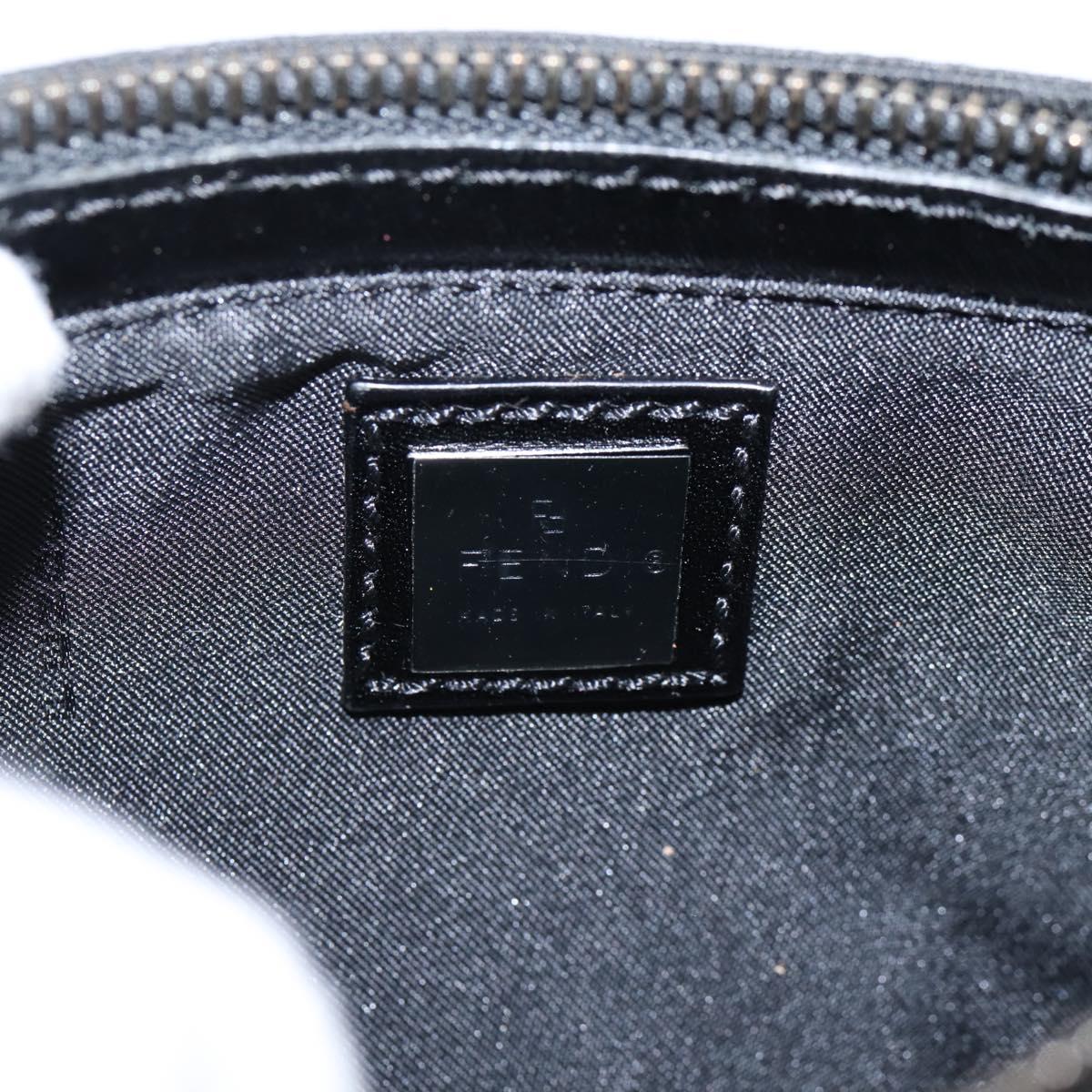 FENDI Zucca Canvas Accessory Pouch Black Silver 8BR041 Auth mr3012V