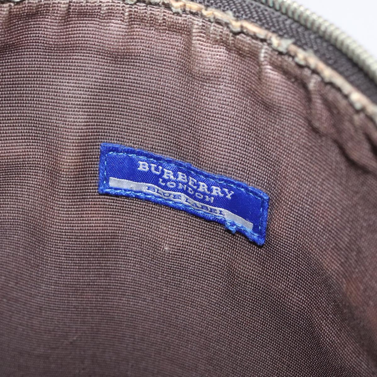 BURBERRY Nova Check Shoulder Bag Canvas Gray Silver Auth mr3014