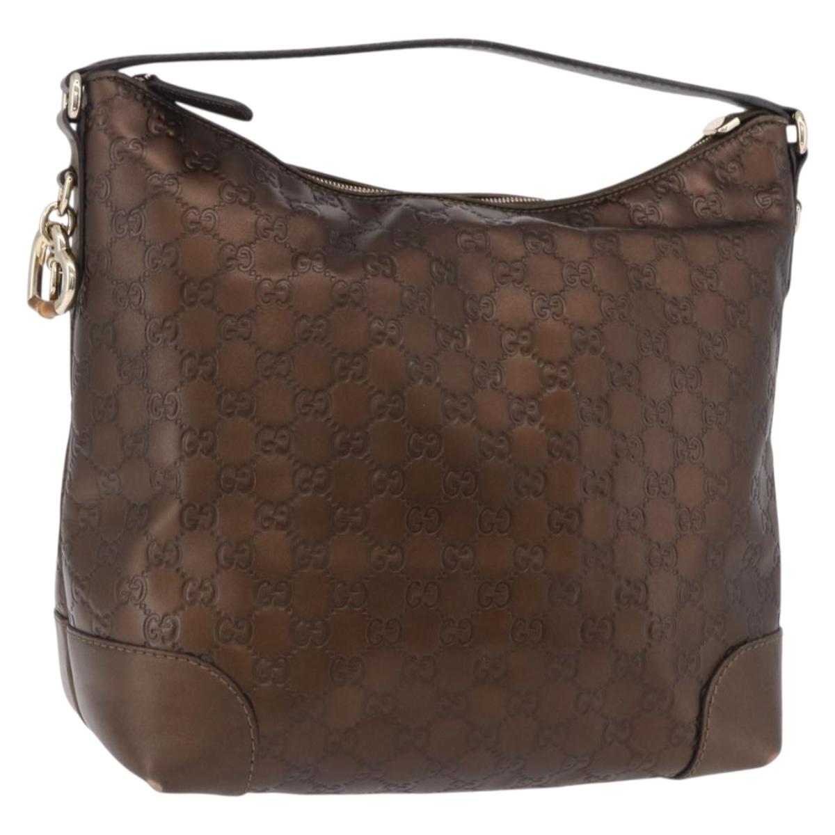 GUCCI GuccissimaGG Shoulder Bag Leather Bronze Gold Tone 269958 Auth mr3015A