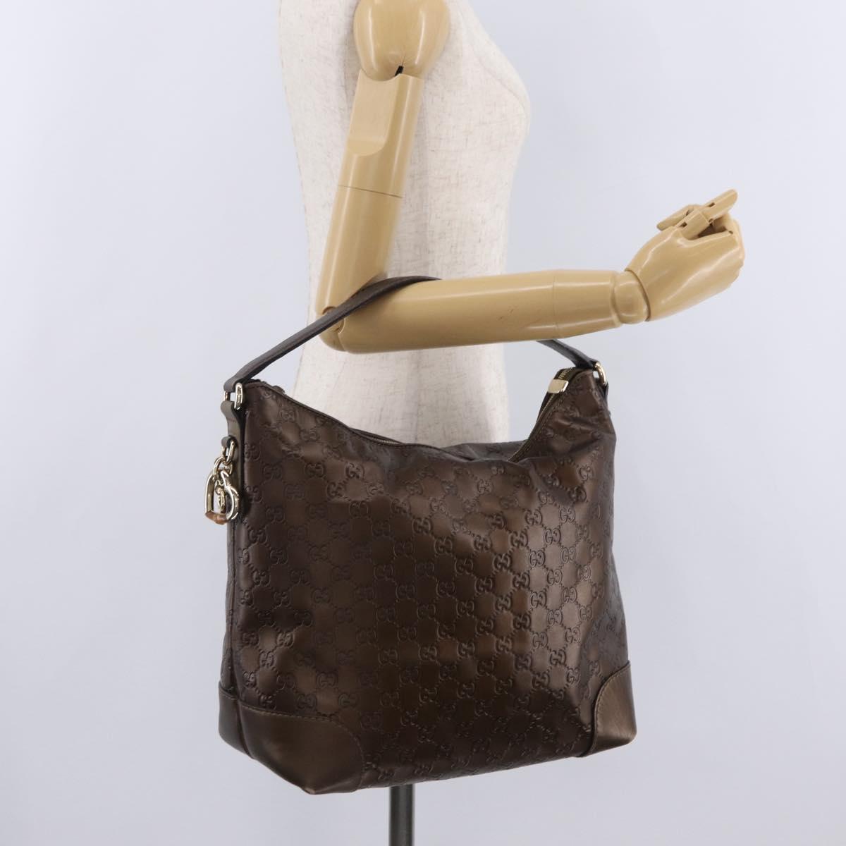 GUCCI GuccissimaGG Shoulder Bag Leather Bronze Gold Tone 269958 Auth mr3015A