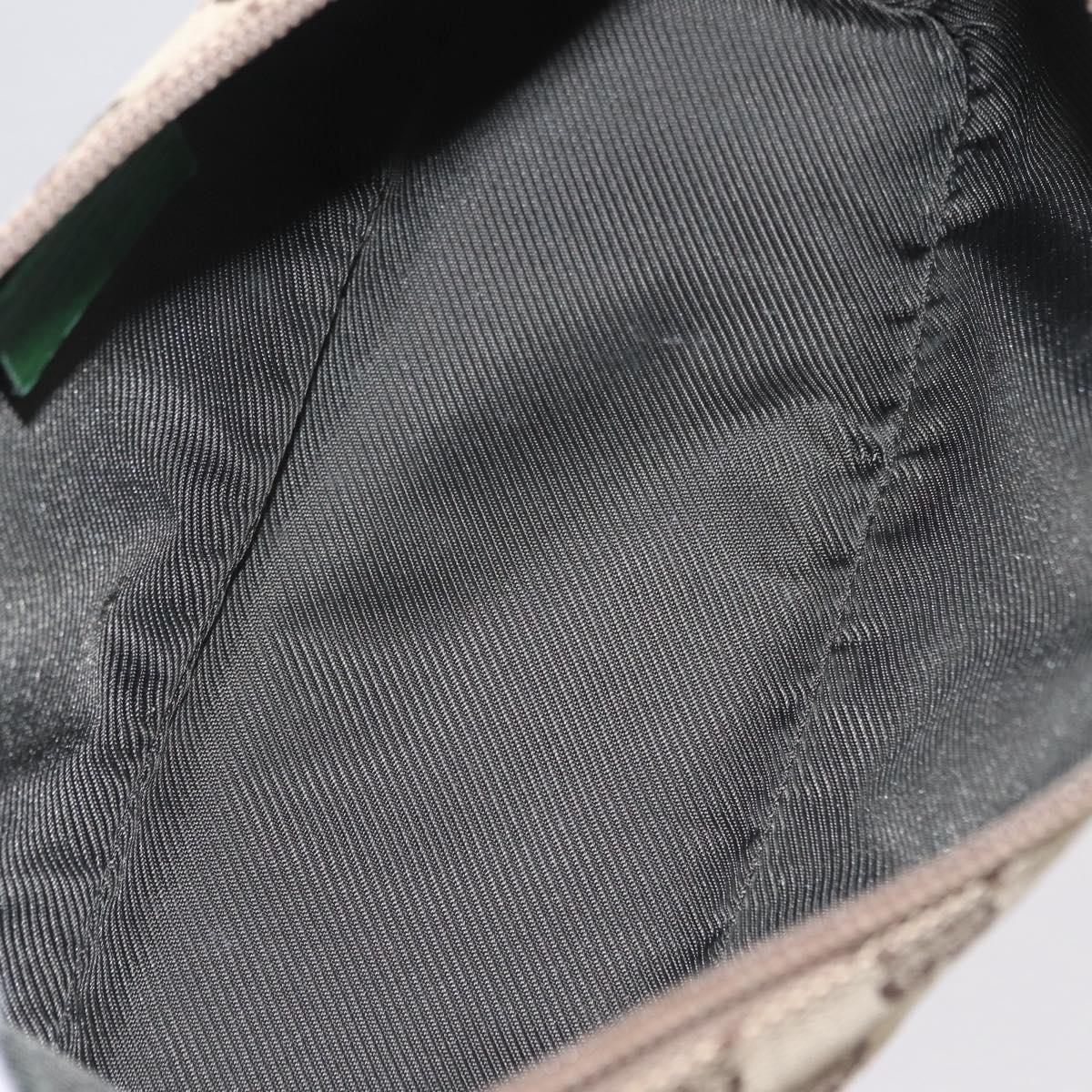 GUCCI GG Canvas Accessory Pouch Beige Green 07198 Auth mr3017A