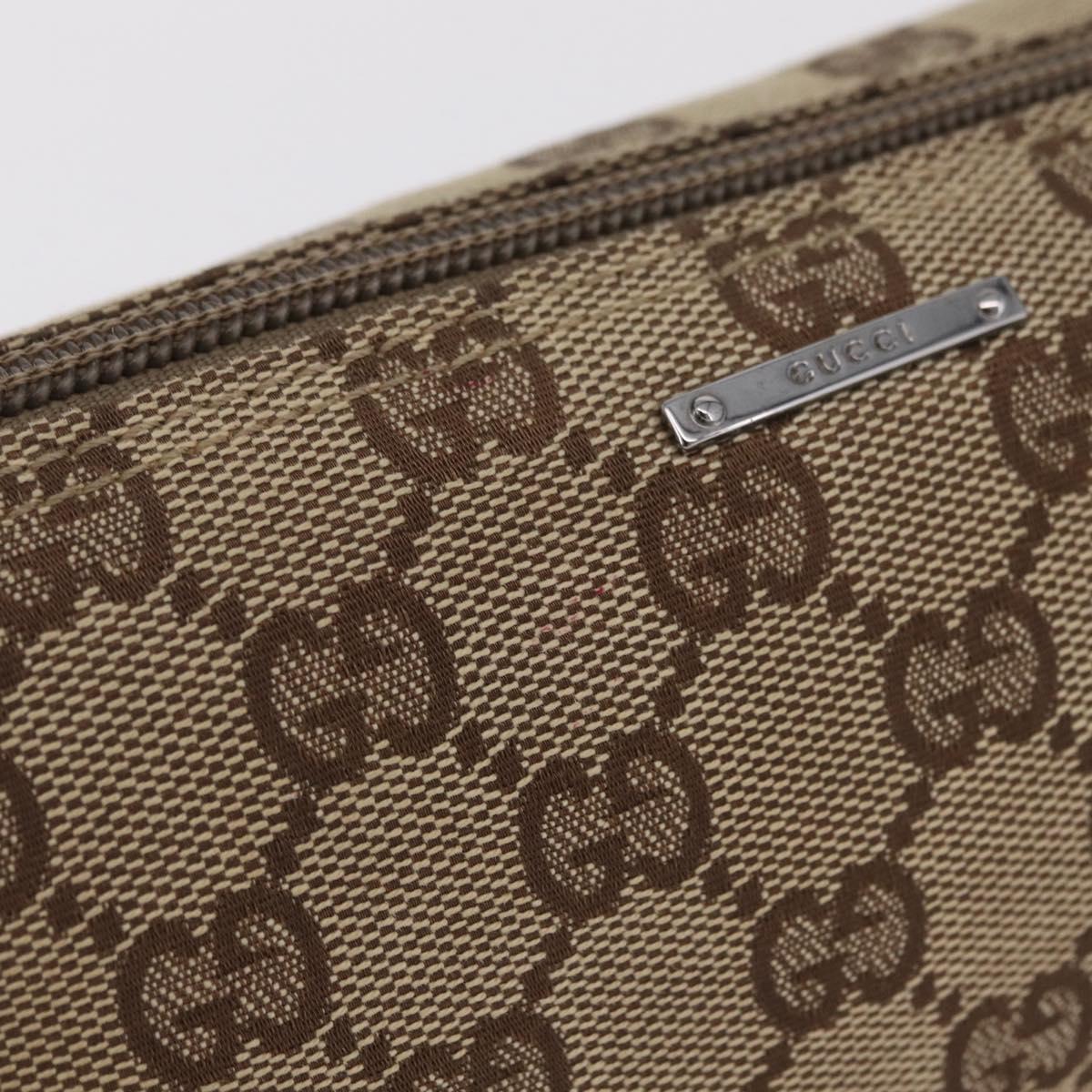 GUCCI GG Canvas Accessory Pouch Beige Green 07198 Auth mr3017A
