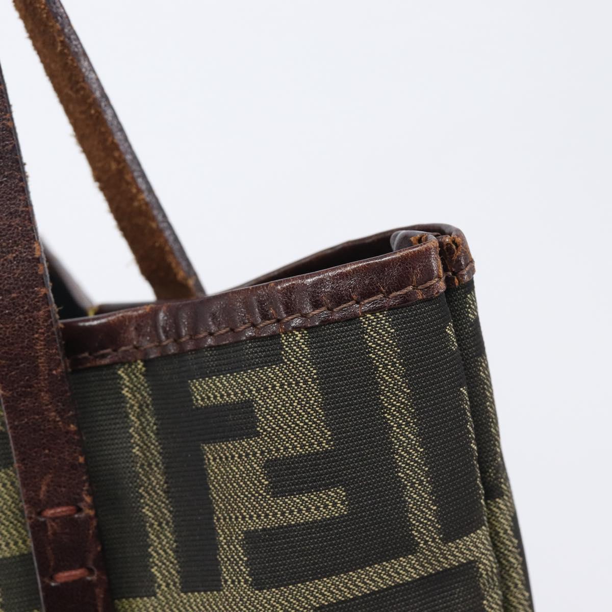 FENDI Zucca Canvas Hand Bag Brown Auth mr3027