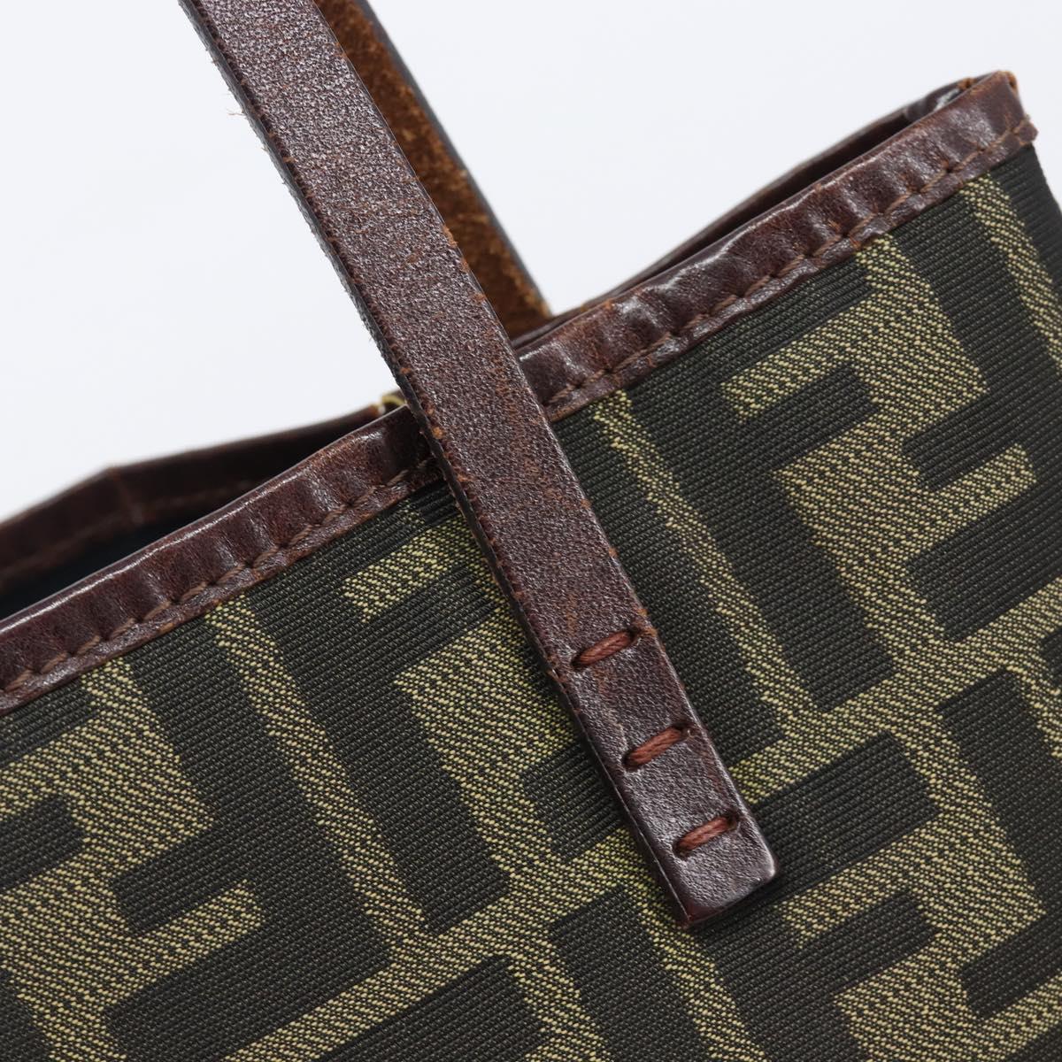 FENDI Zucca Canvas Hand Bag Brown Auth mr3027