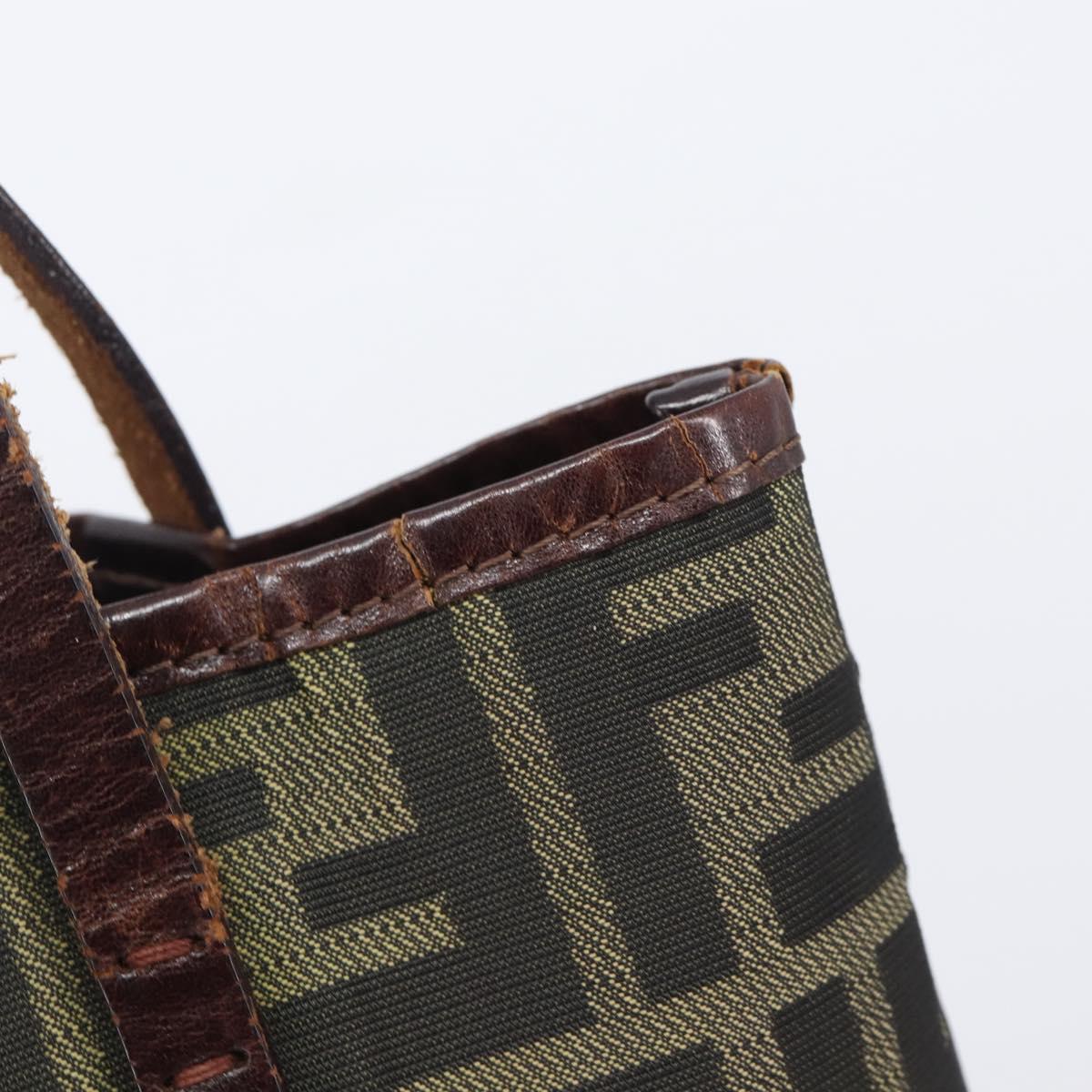 FENDI Zucca Canvas Hand Bag Brown Auth mr3027