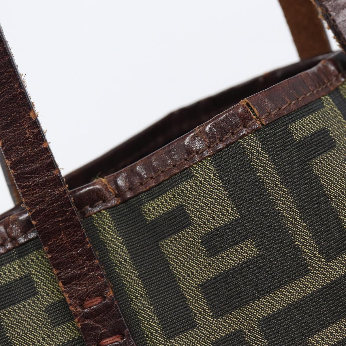 FENDI Zucca Canvas Hand Bag Brown Auth mr3027