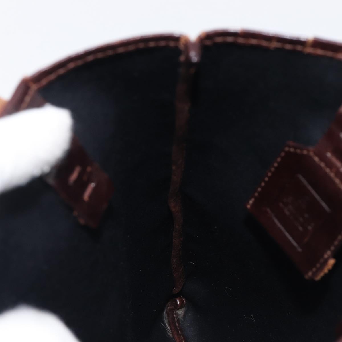 FENDI Zucca Canvas Hand Bag Brown Auth mr3027