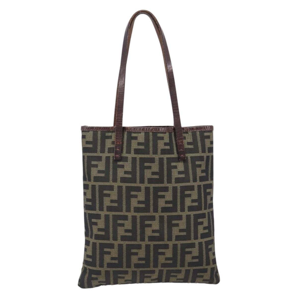 FENDI Zucca Canvas Hand Bag Brown Auth mr3027