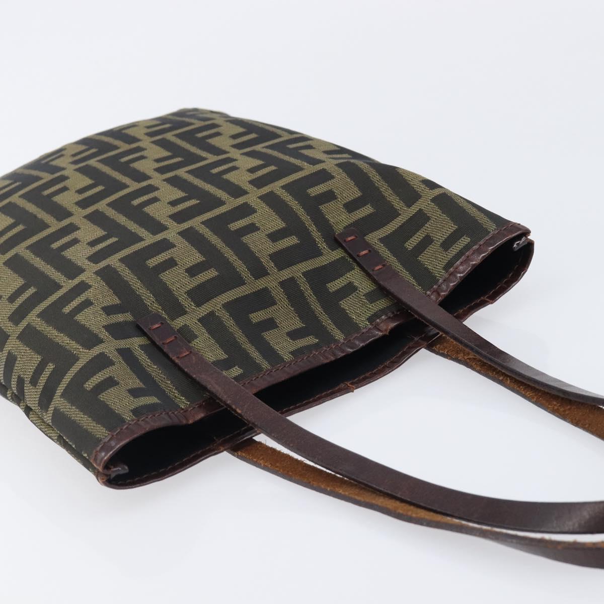 FENDI Zucca Canvas Hand Bag Brown Auth mr3027