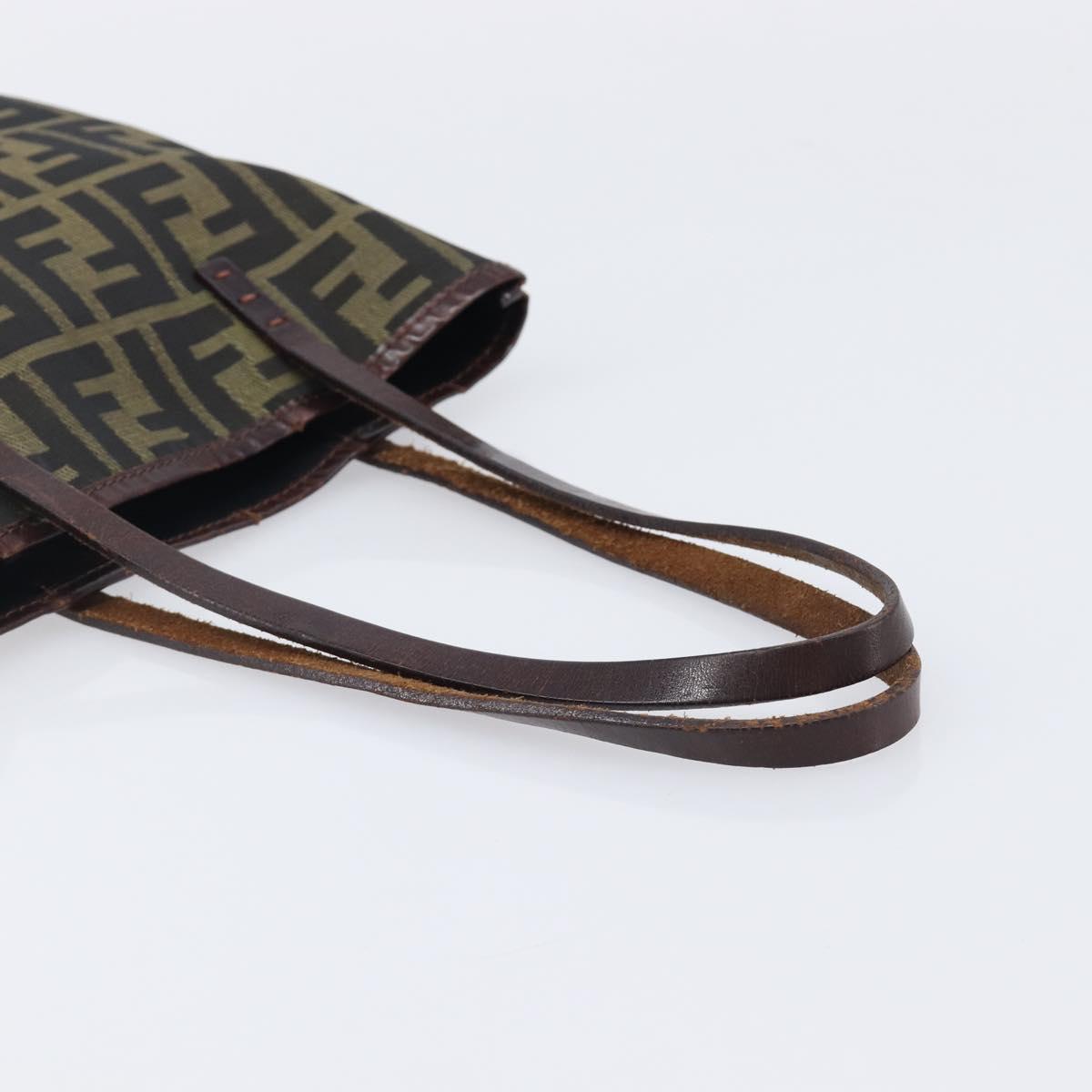 FENDI Zucca Canvas Hand Bag Brown Auth mr3027