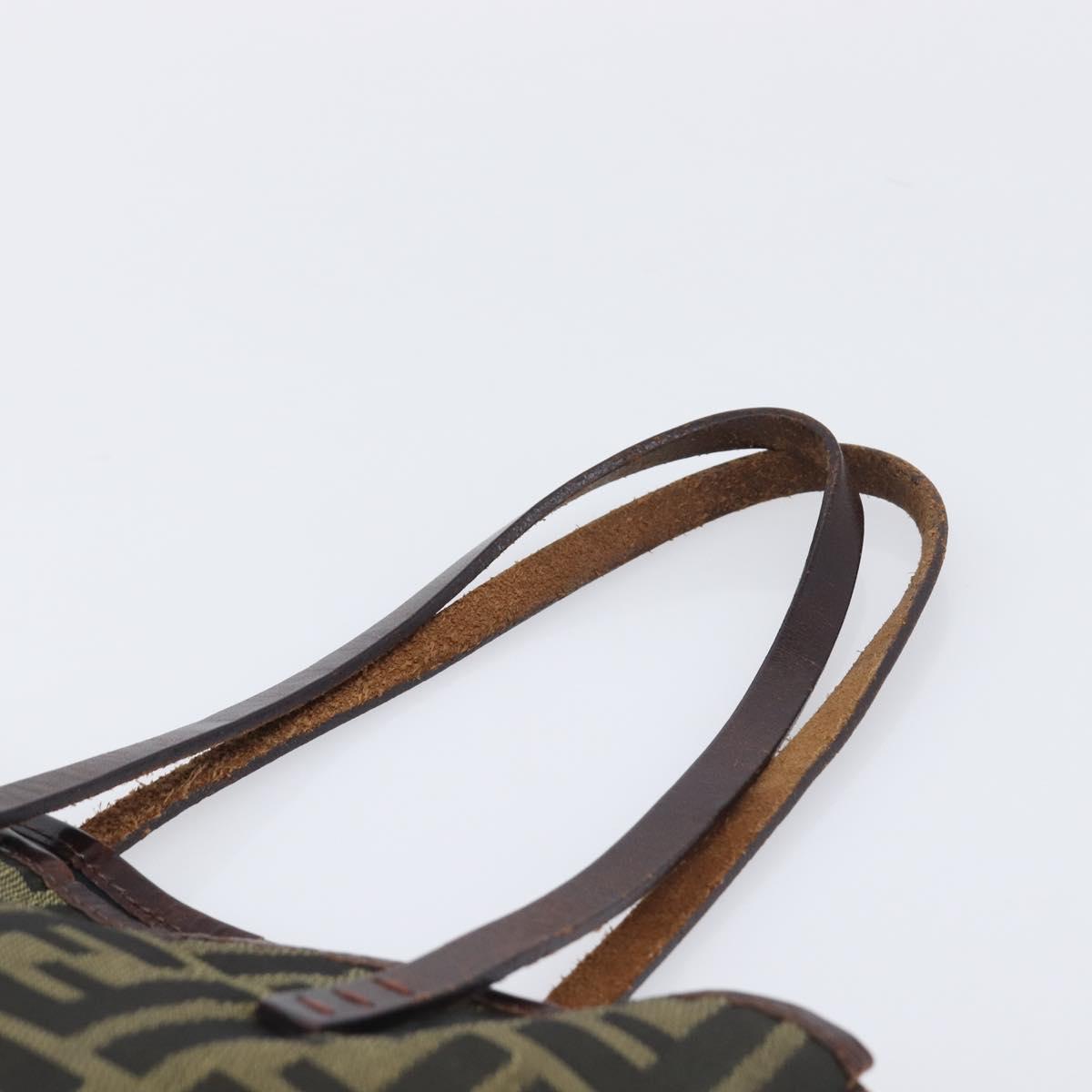 FENDI Zucca Canvas Hand Bag Brown Auth mr3027