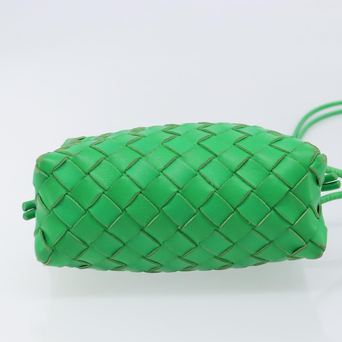BOTTEGA VENETA INTRECCIATO Mini Barakito Shoulder Bag Leather Green Auth mr3028V