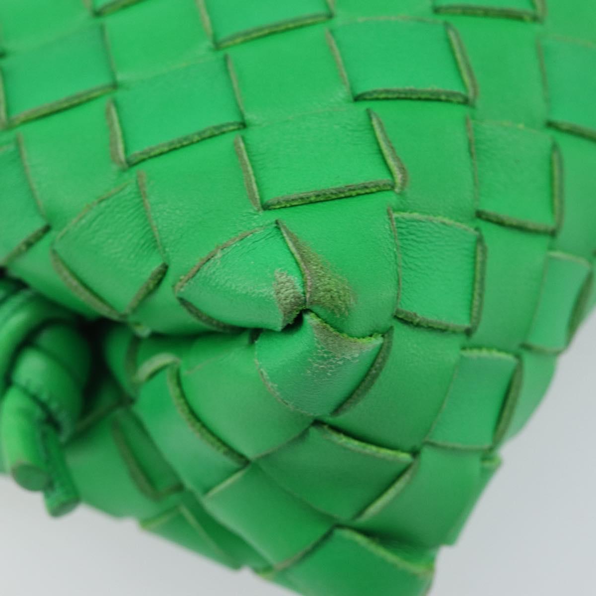 BOTTEGA VENETA INTRECCIATO Mini Barakito Shoulder Bag Leather Green Auth mr3028V