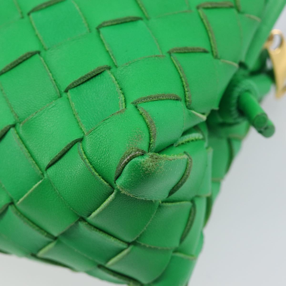 BOTTEGA VENETA INTRECCIATO Mini Barakito Shoulder Bag Leather Green Auth mr3028V