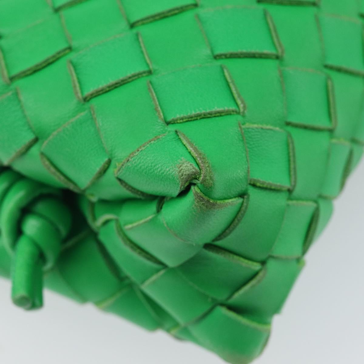 BOTTEGA VENETA INTRECCIATO Mini Barakito Shoulder Bag Leather Green Auth mr3028V