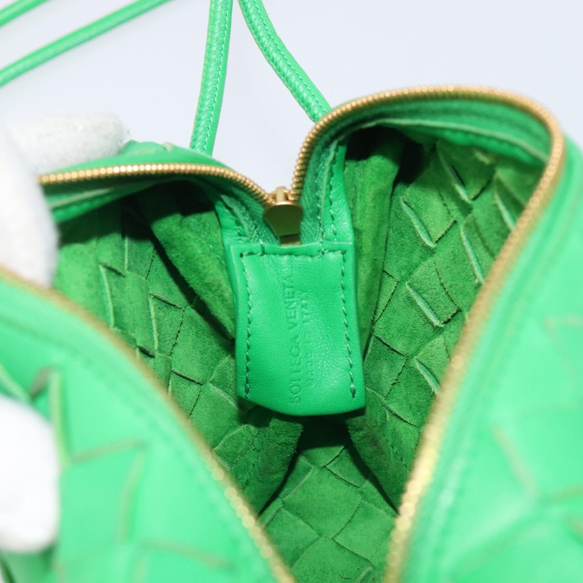 BOTTEGA VENETA INTRECCIATO Mini Barakito Shoulder Bag Leather Green Auth mr3028V