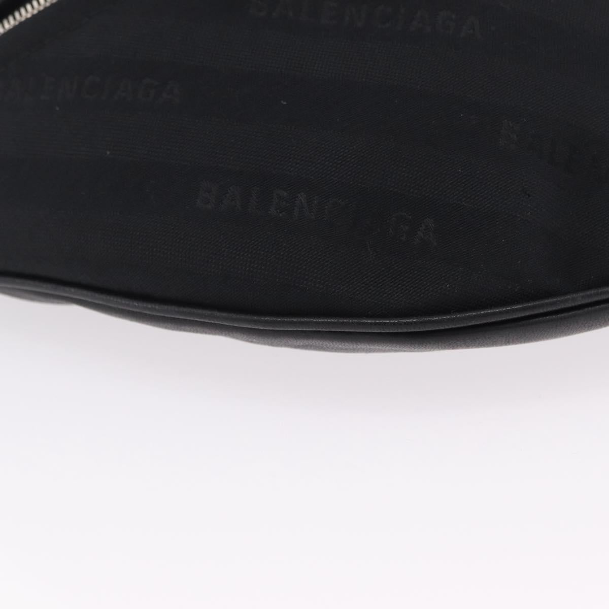 BALENCIAGA Souvenir Body Bag Leather Black Silver 531550 Auth mr3029A