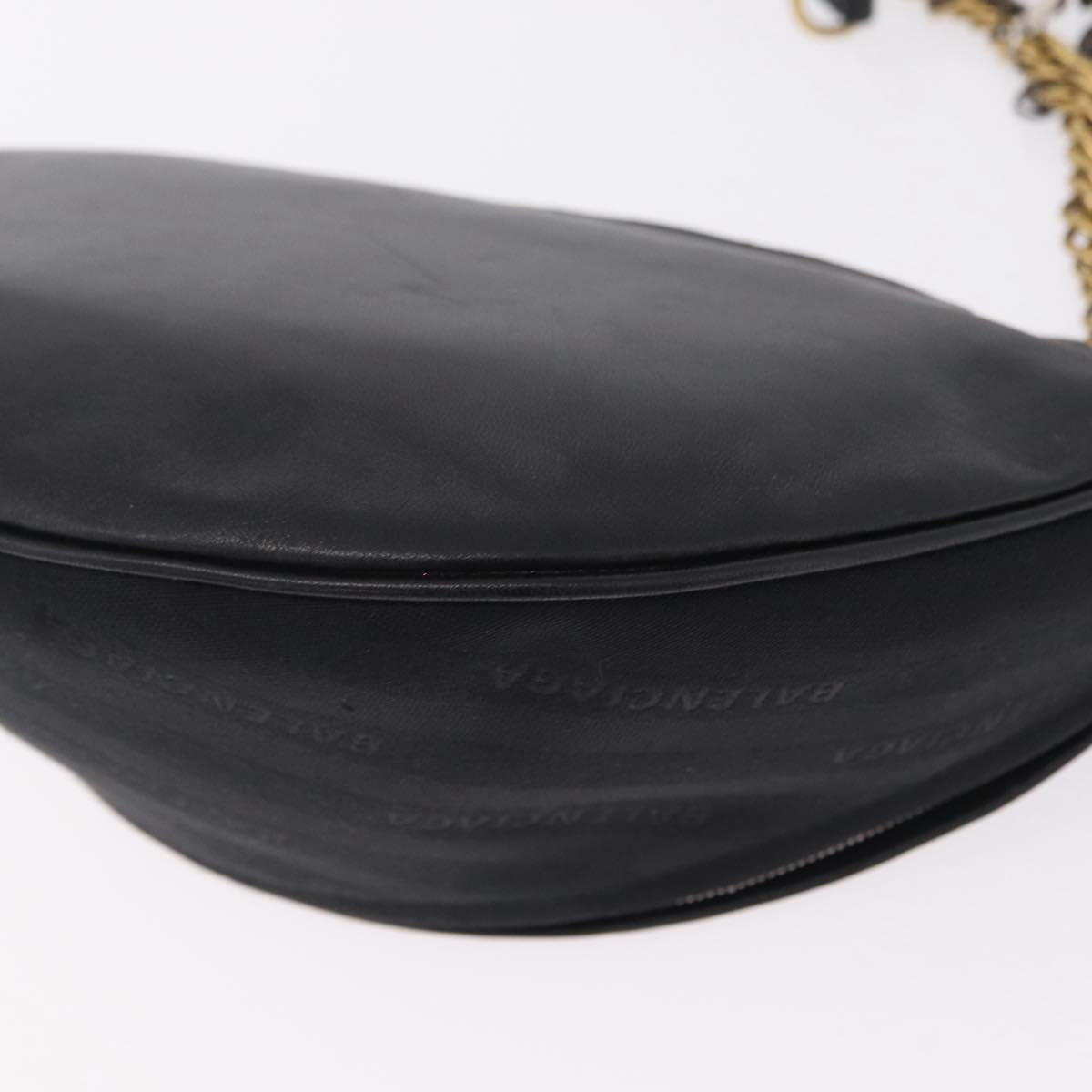 BALENCIAGA Souvenir Body Bag Leather Black Silver 531550 Auth mr3029A