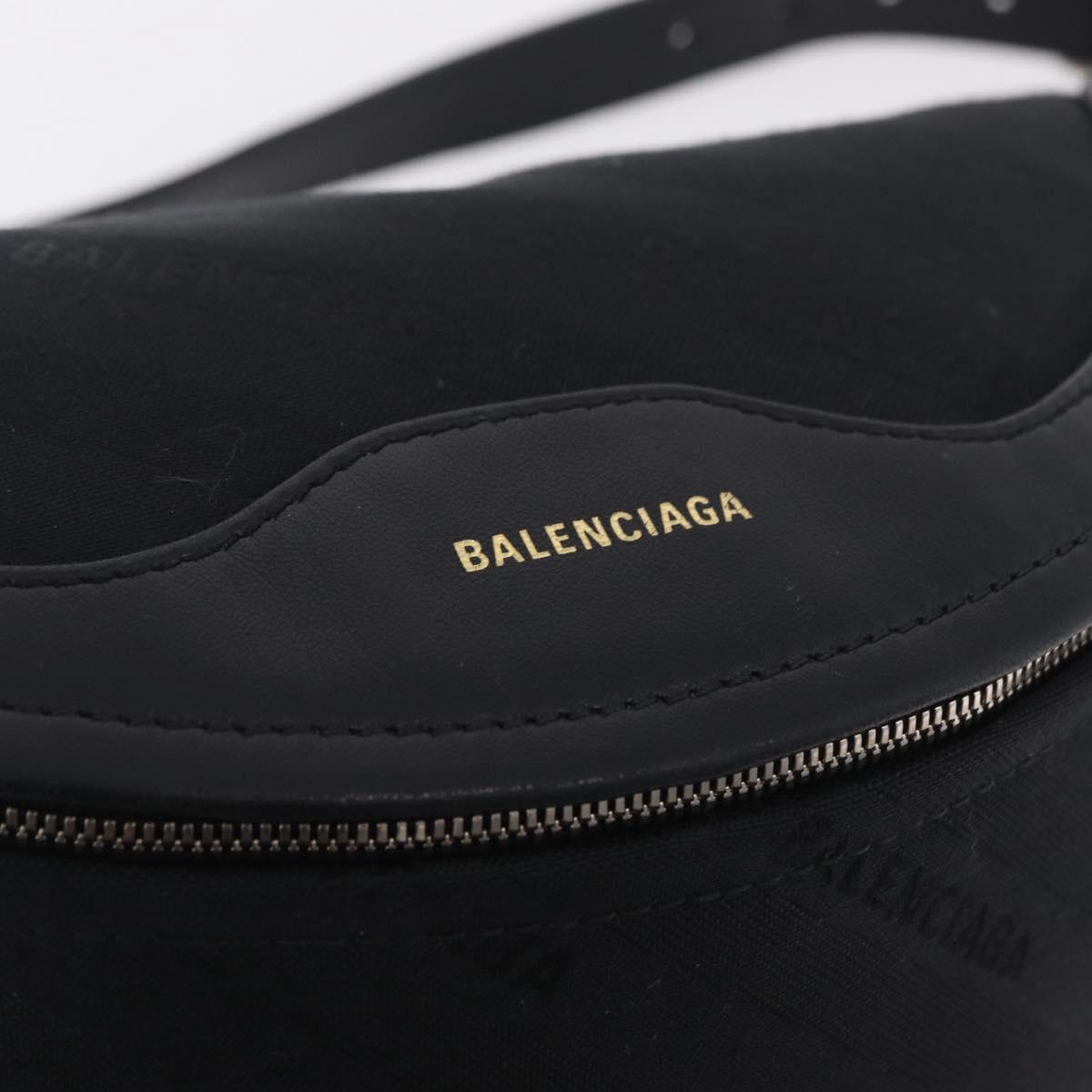 BALENCIAGA Souvenir Body Bag Leather Black Silver 531550 Auth mr3029A
