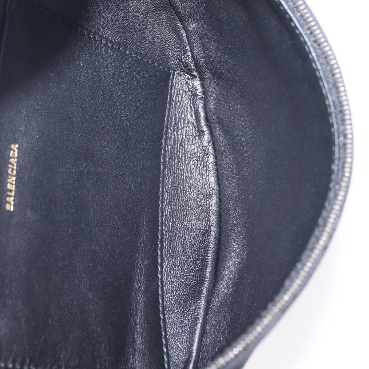 BALENCIAGA Souvenir Body Bag Leather Black Silver 531550 Auth mr3029A