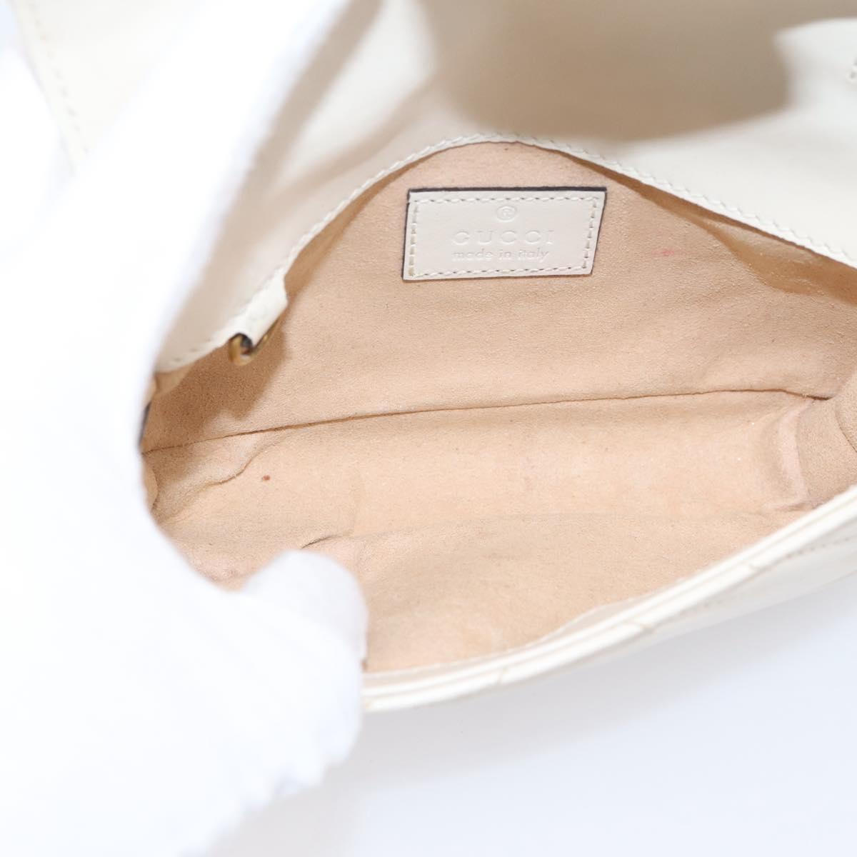 GUCCI Chain Shoulder Bag Leather Beige Gold Tone 476433 Auth mr3031V