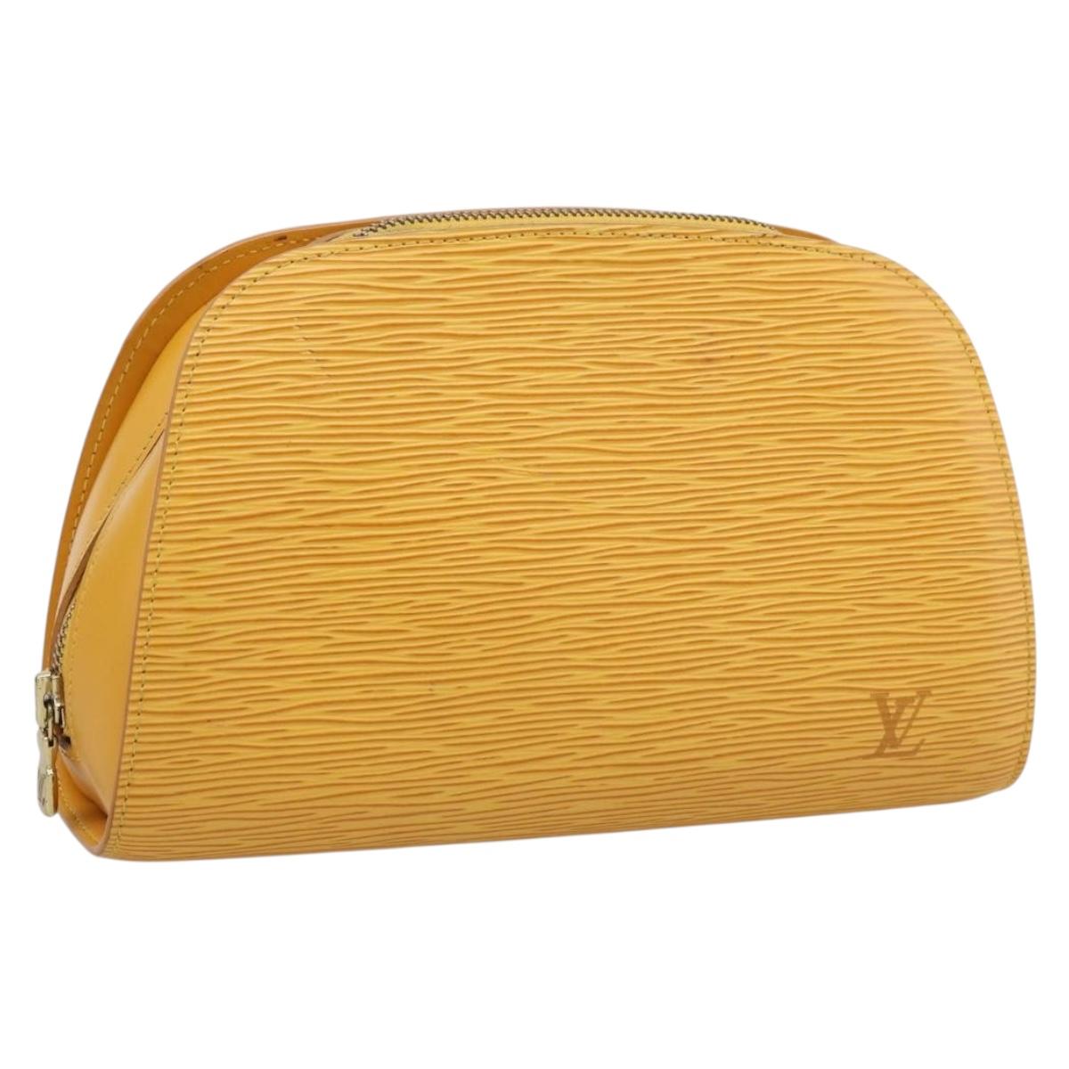 LOUIS VUITTON Epi Dauphine GM Pouch Yellow M48439 LV Auth mr3032