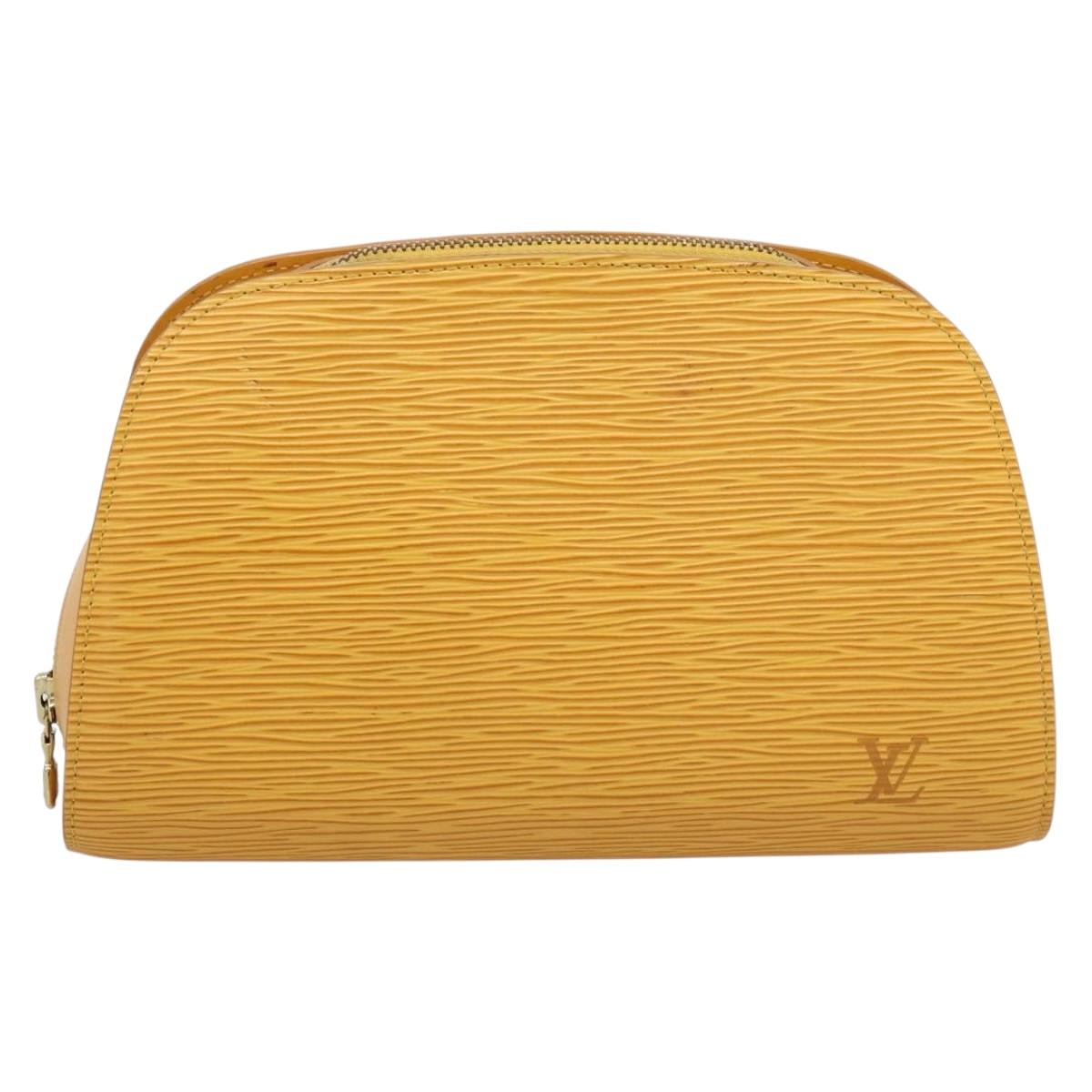 LOUIS VUITTON Epi Dauphine GM Pouch Yellow M48439 LV Auth mr3032