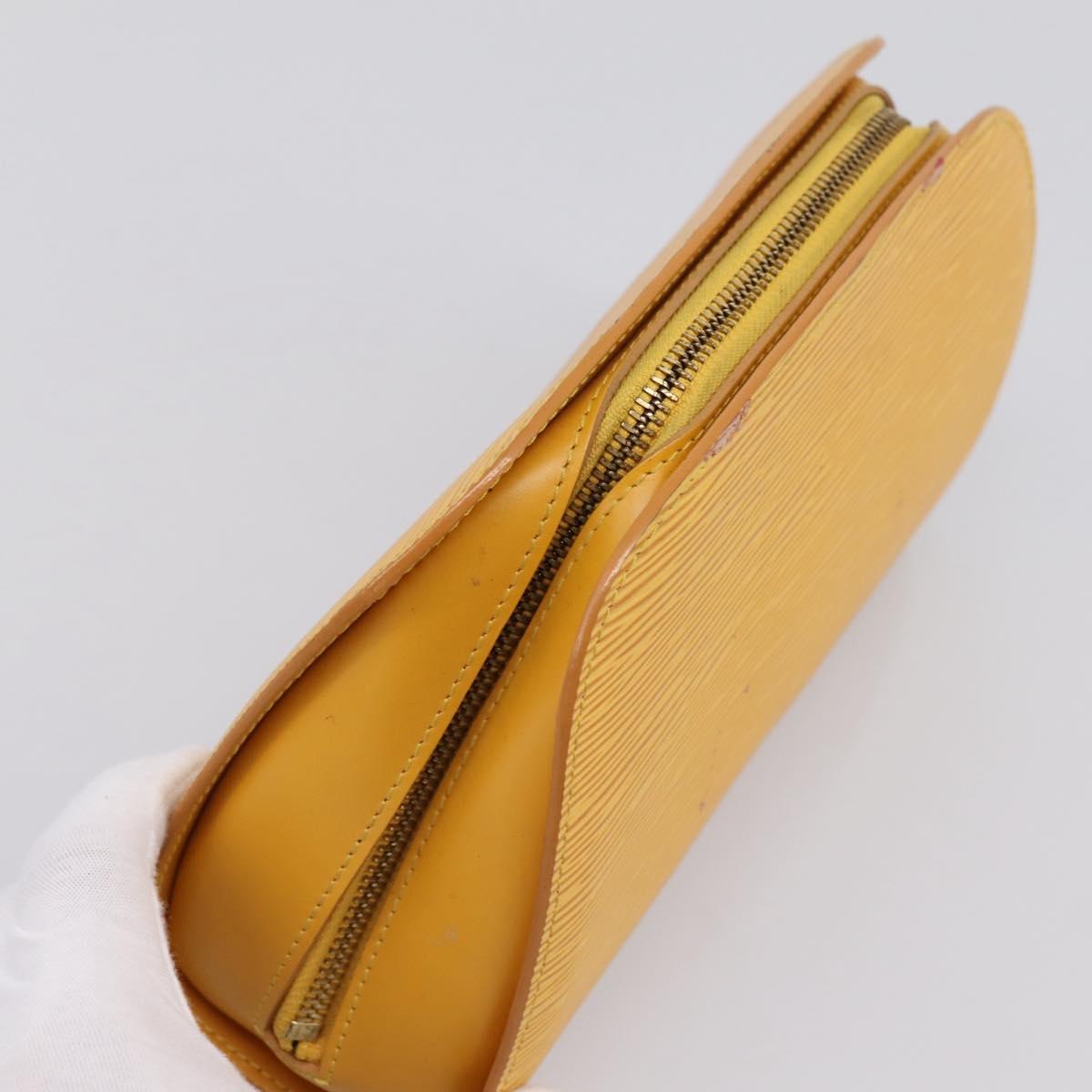 LOUIS VUITTON Epi Dauphine GM Pouch Yellow M48439 LV Auth mr3032