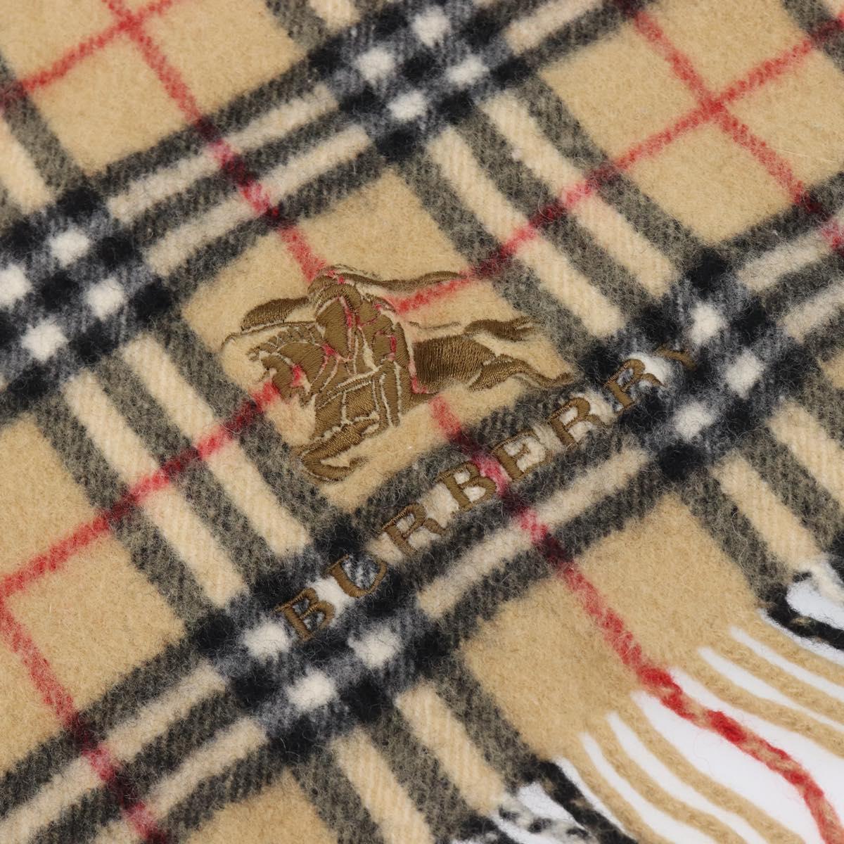 BURBERRY Nova Check Scarf Wool Beige Auth mr3035