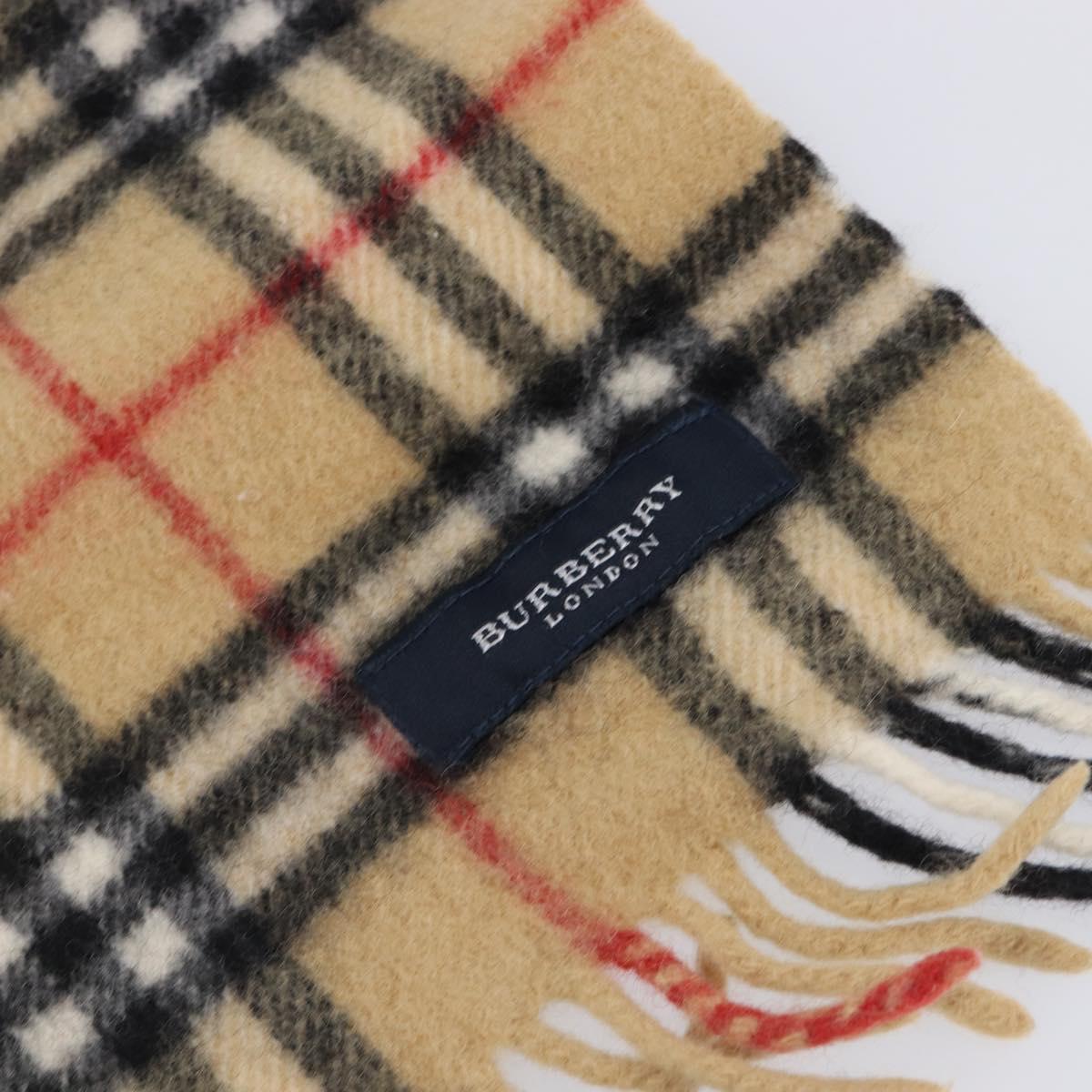 BURBERRY Nova Check Scarf Wool Beige Auth mr3035