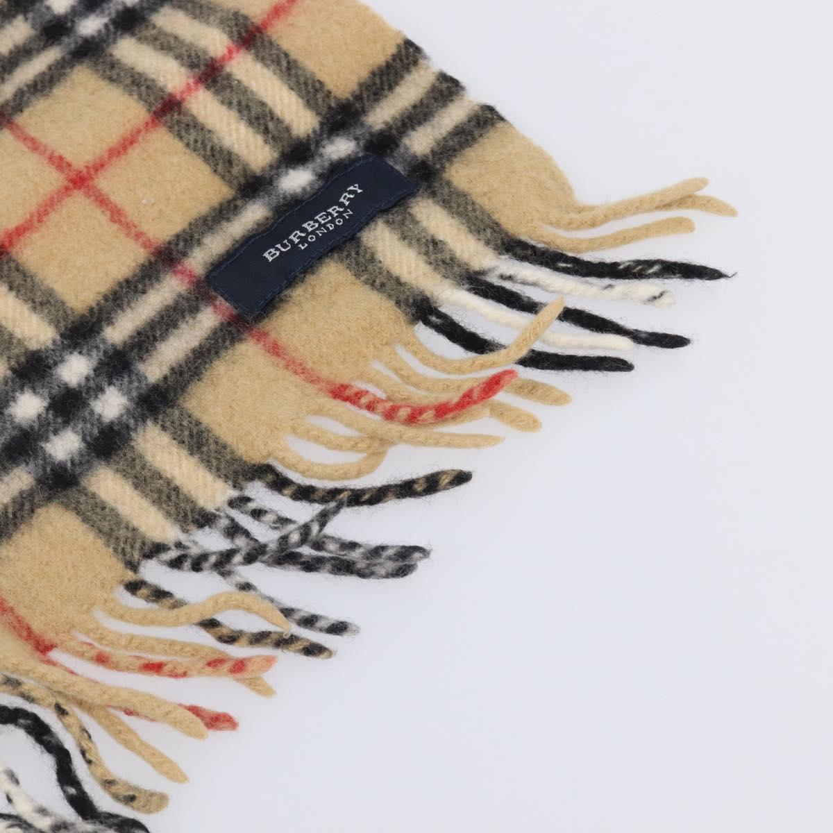 BURBERRY Nova Check Scarf Wool Beige Auth mr3035
